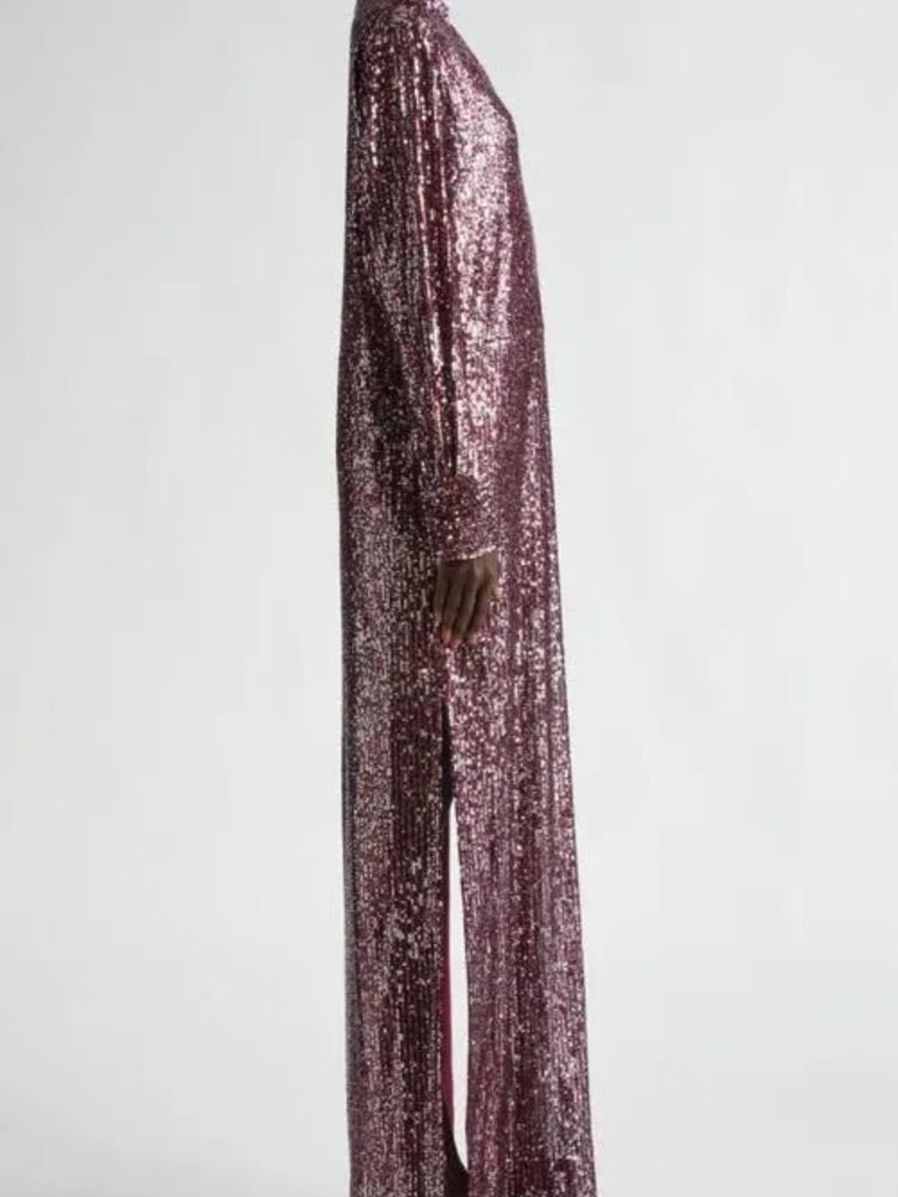 St. John sequin embroidered long sleeve gown - Oxblood - XS - Picture 4 of 5